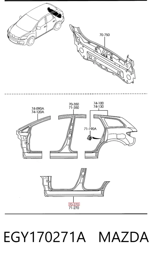 Acesso externo direito Mazda CX-7 ER