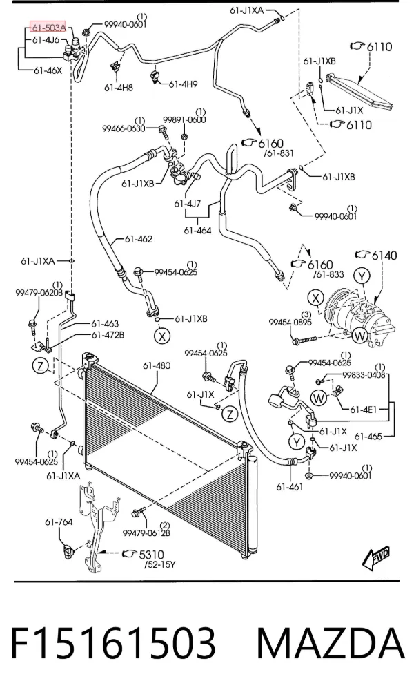 Sensor de pressão absoluta de aparelho de ar condicionado Mazda RX-8 SE