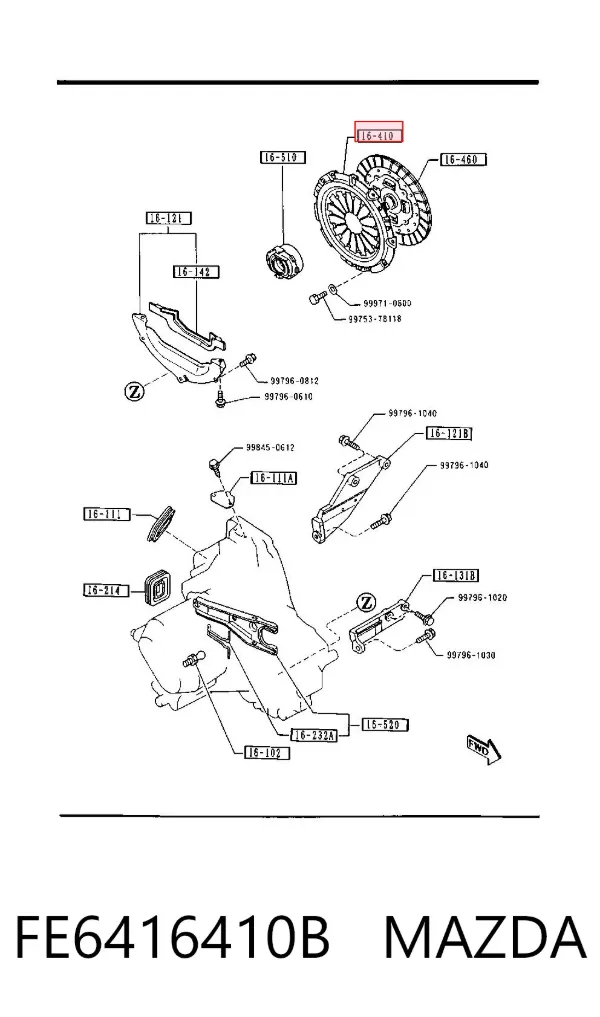 Cesta de embraiagem FE6416410B Mazda