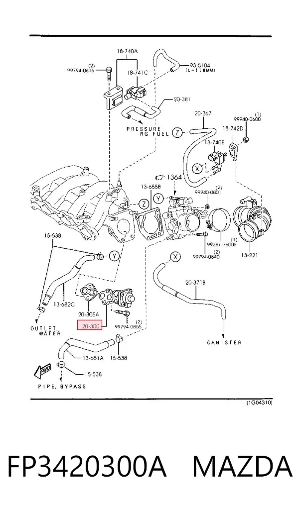 Válvula EGR de recirculação dos gases Mazda 323 F VI