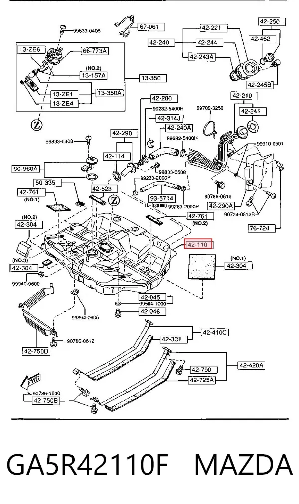 Tanque de combustível Mazda 626 IV