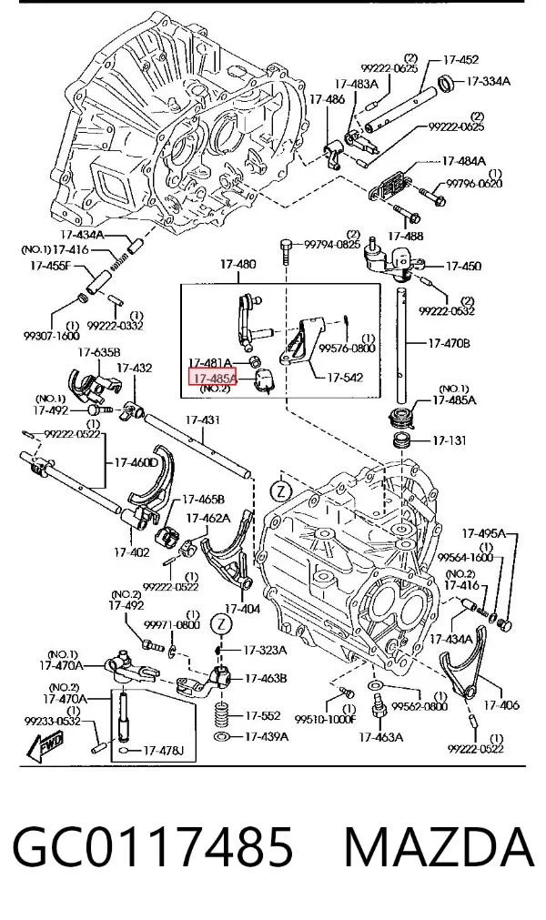 Bota de proteção de ligação de mudança Mazda 2 II