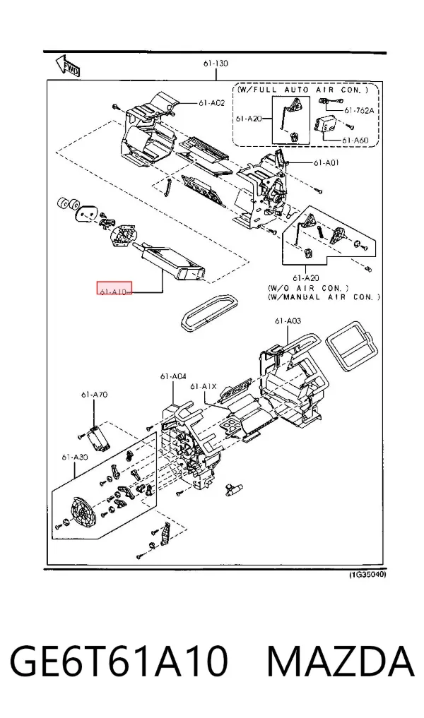 Radiador de forno (de aquecedor) GE6T61A10 Mazda