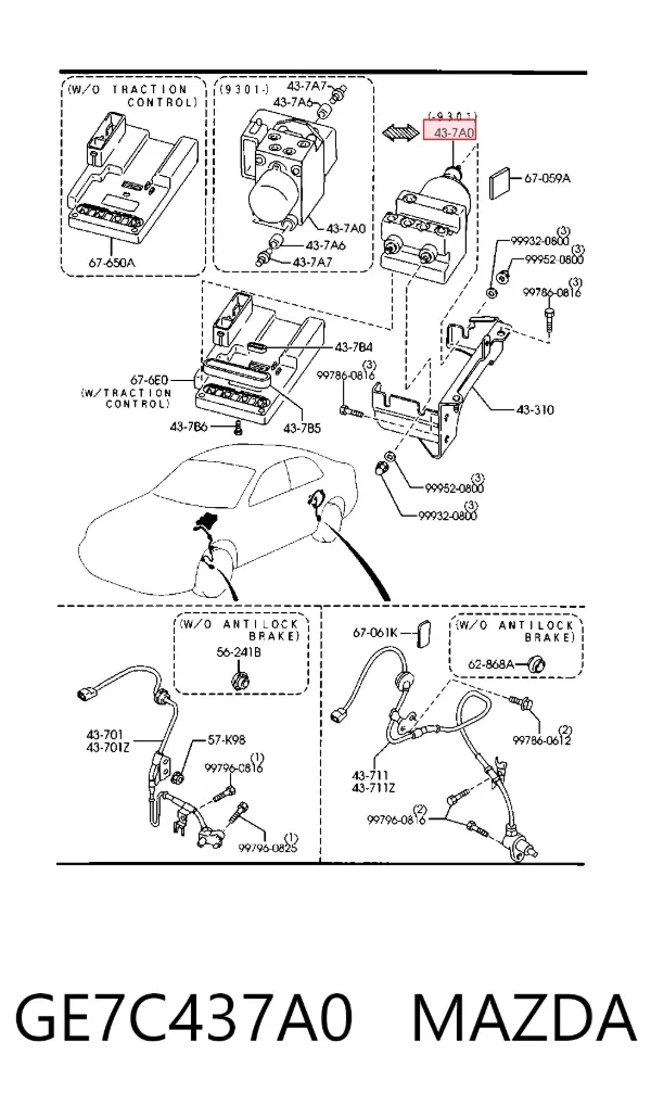 Unidade hidráulico de controlo ABS Mazda 626 V