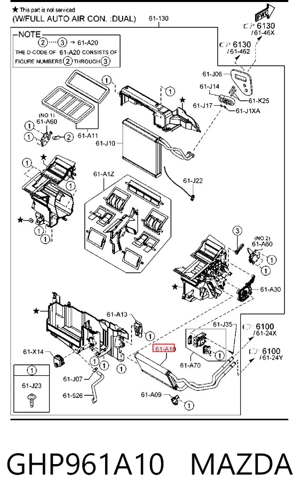 Radiador de forno (de aquecedor) GHP961A10 Mazda