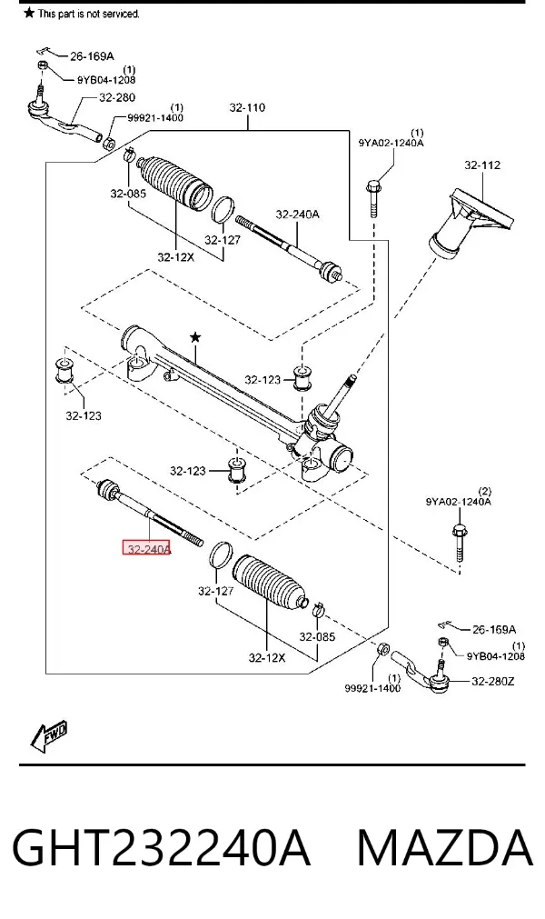 Tração de direção GHT232240A Mazda
