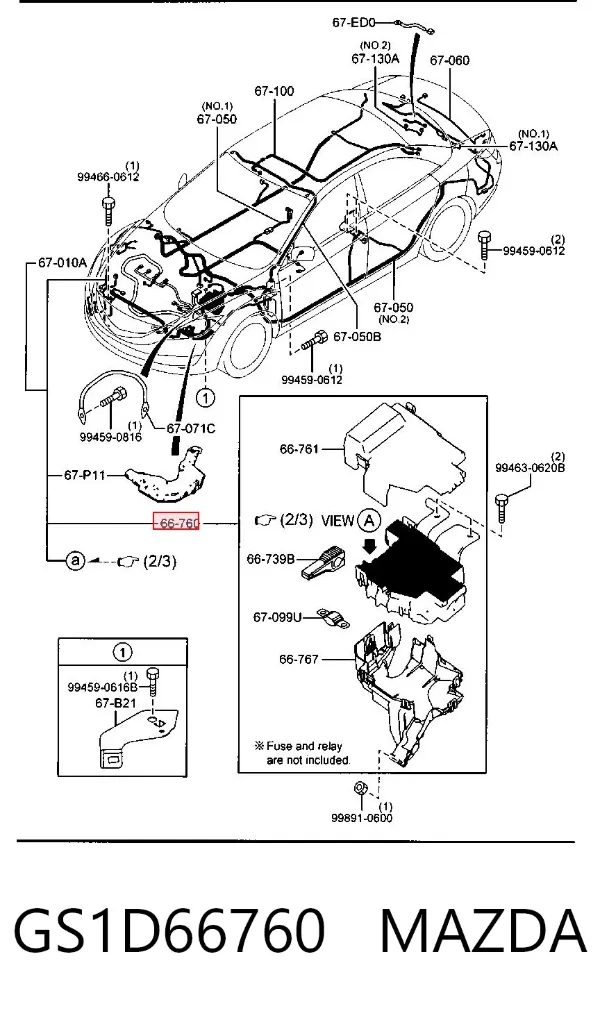 Unidade de dispositivos de segurança GS1D66760 Mazda