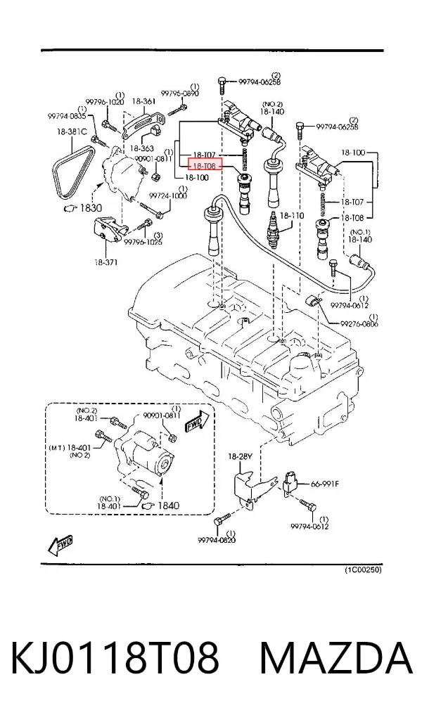 Ponta da vela de ignição Mazda 323 F VI