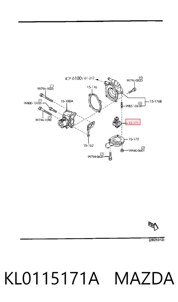 Termostato KL0115171A Mazda