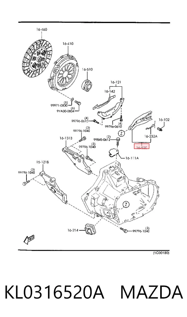 Forquilha de embraiagem KL0316520A Mazda
