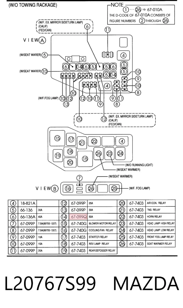  L20767S99 Mazda
