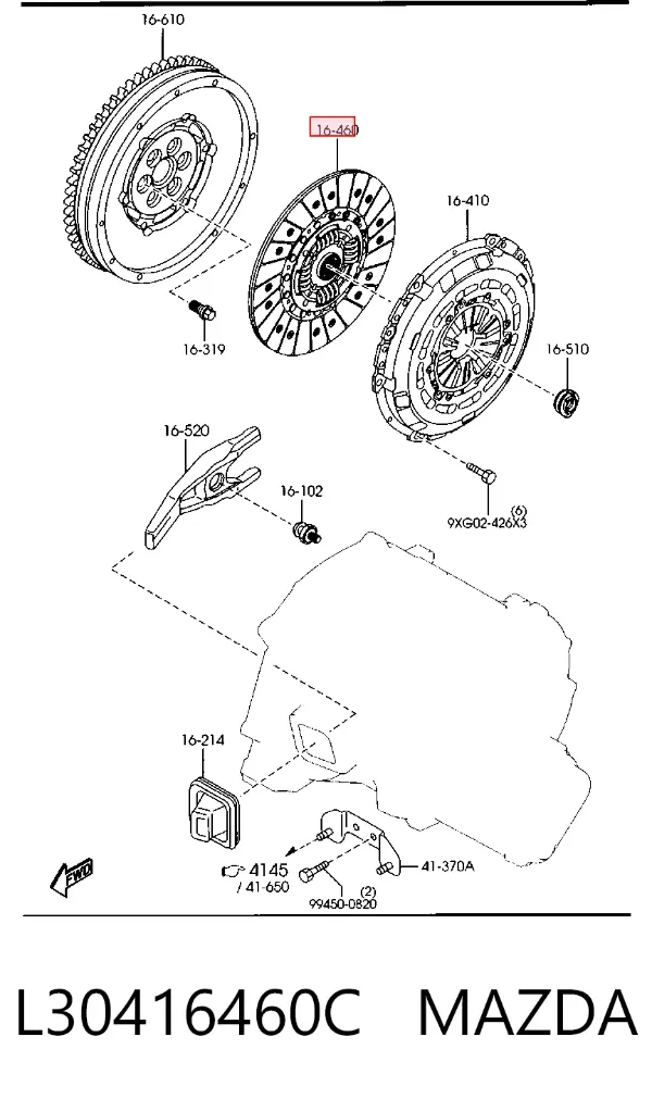 Disco de embraiagem L30416460C Mazda