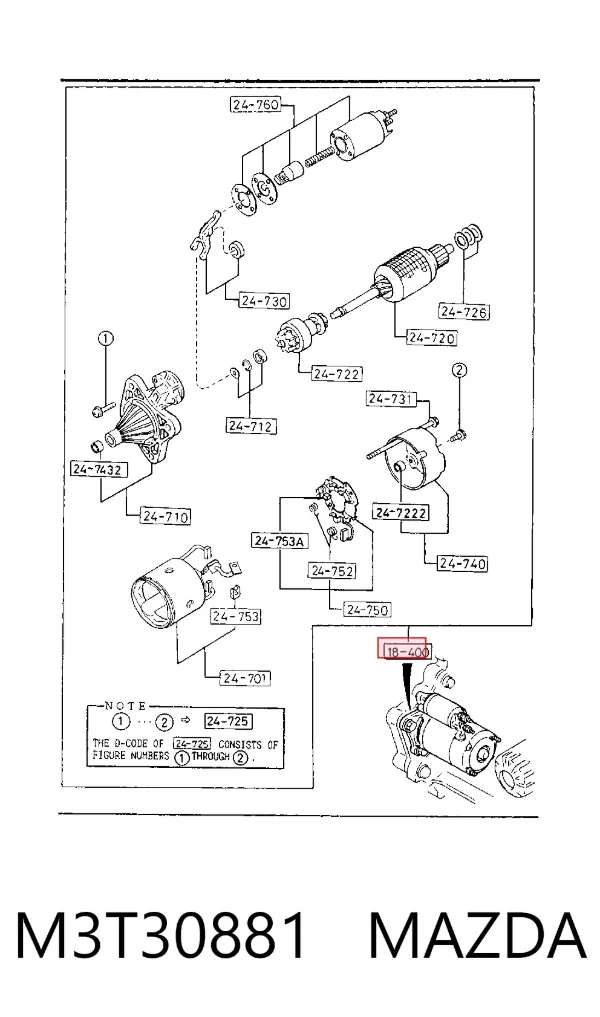 Motor de arranco M3T30881 Mazda