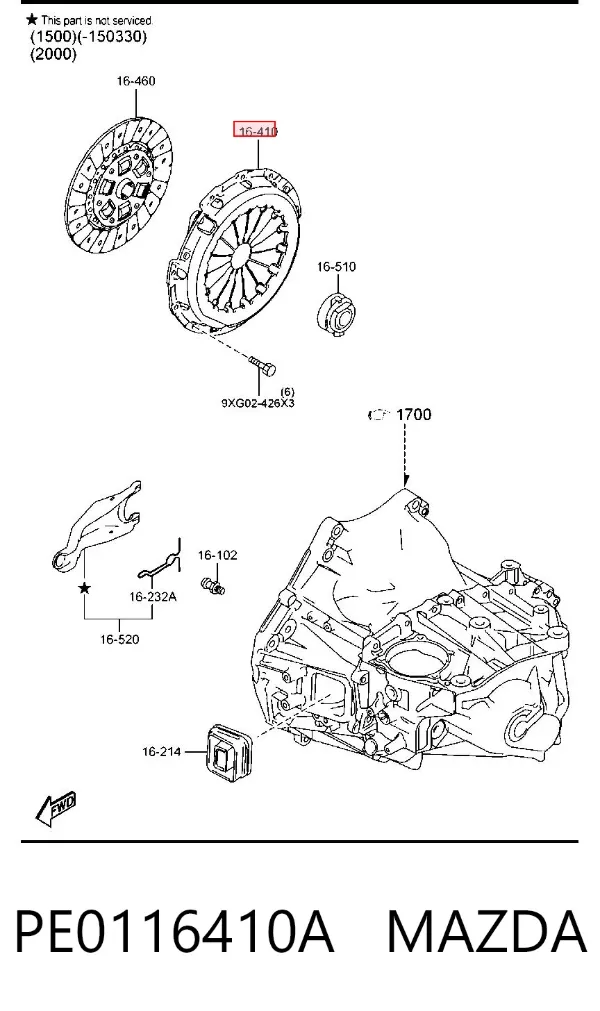 Cesta de embraiagem Mazda 3 BM, BN