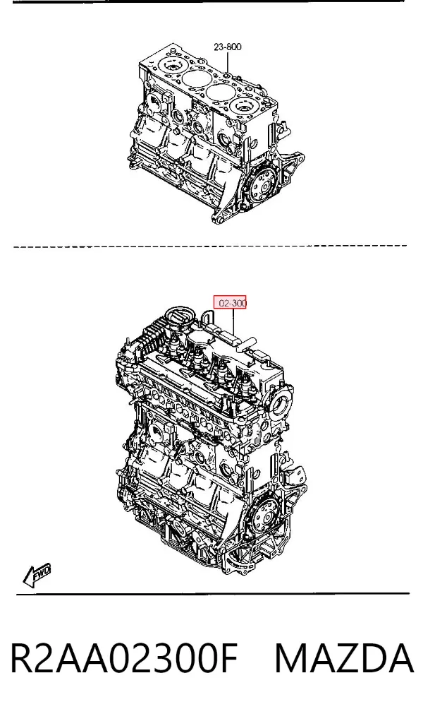 Motor montado R2AA02300F Mazda