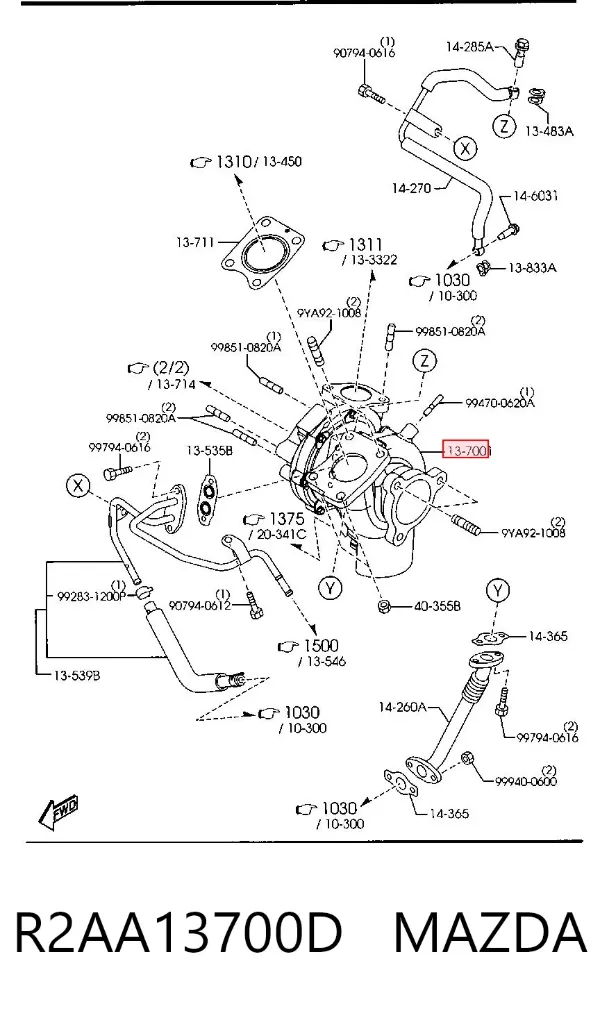 Turbina R2AA13700D Mazda