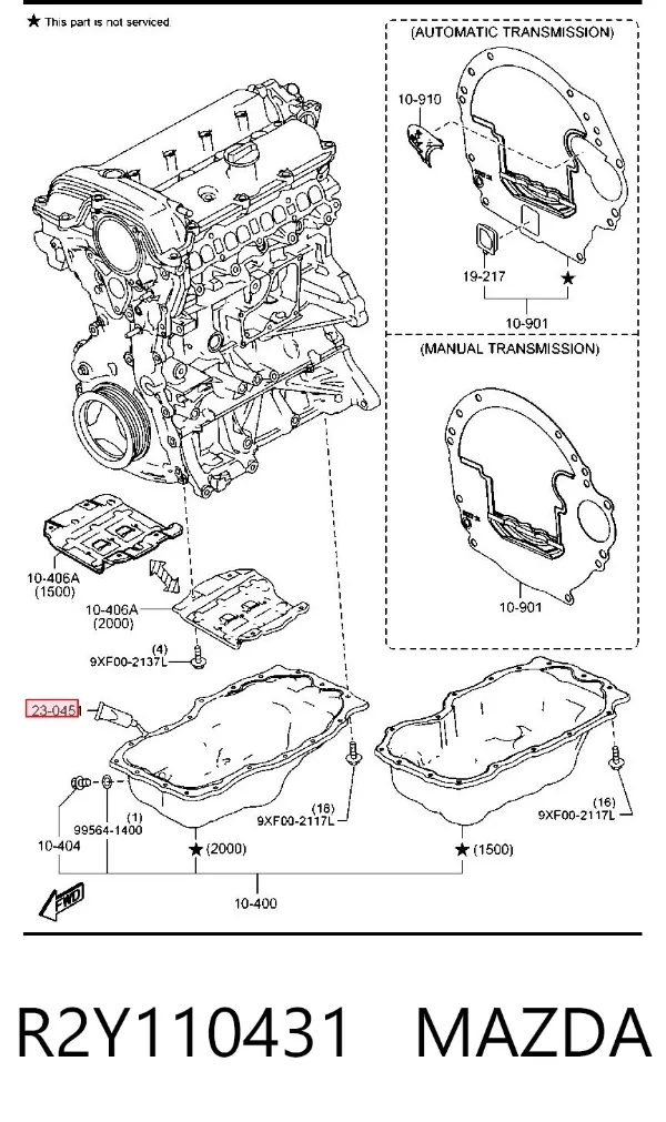 Selante de vedante R2Y110431 Mazda