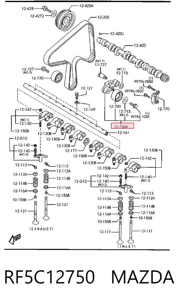 Avalanca de reguladora de tensão da correia de transmissão RF5C12750 Mazda