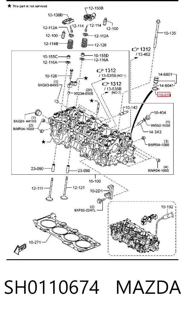 Vedante anular de sensor do nível de óleo SH0110674 Mazda