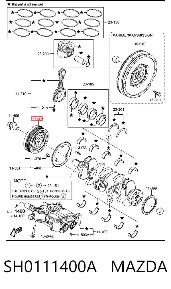 Polia de cambota SH0111400A Mazda