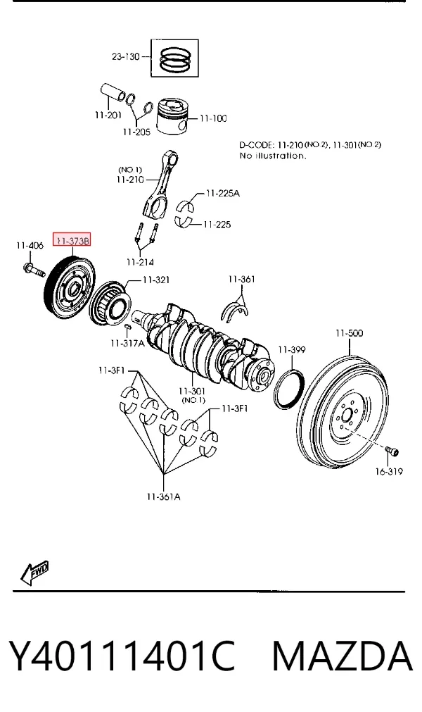 Polia de cambota Y40111401C Mazda