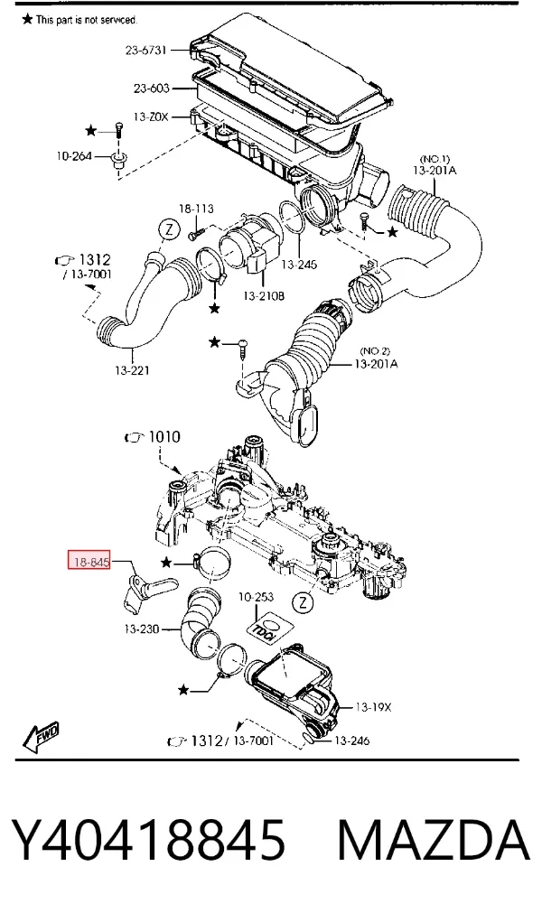 Sensor de temperatura da mistura de ar Y40418845 Mazda