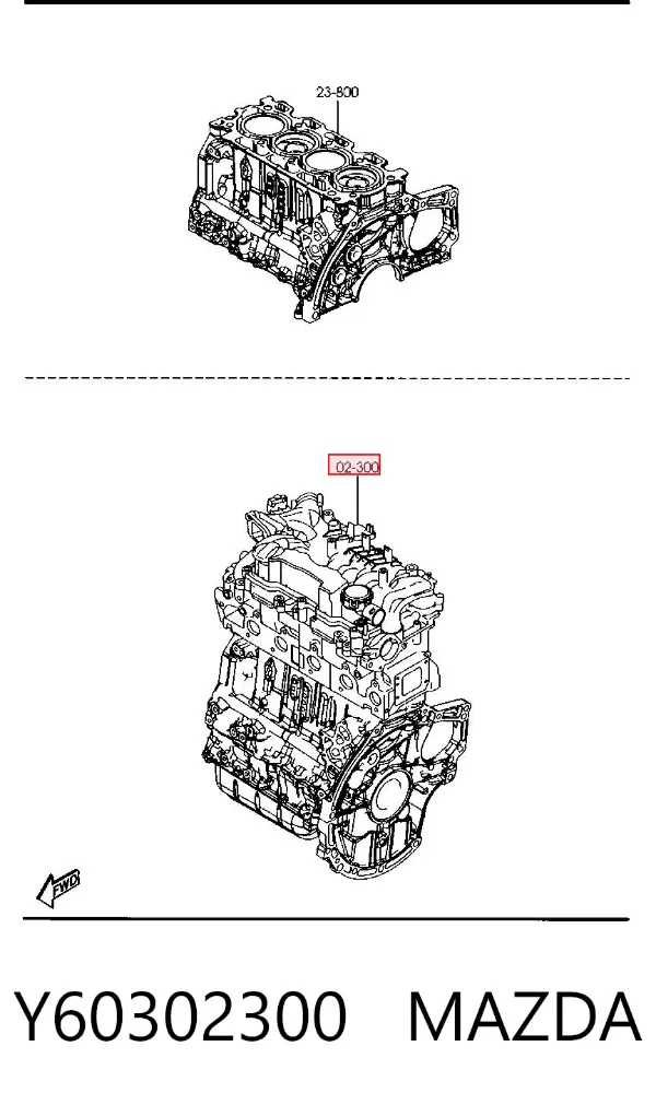 Motor montado Y60302300 Mazda