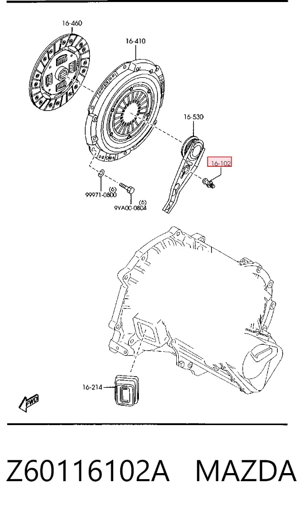 Rolamento de liberação de embraiagem Z60116102A Mazda