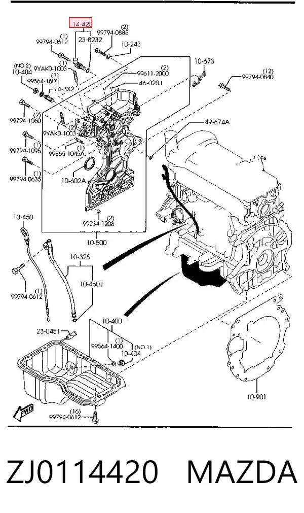 Regulador das fases de distribuição de gás ZJ0114420 Mazda