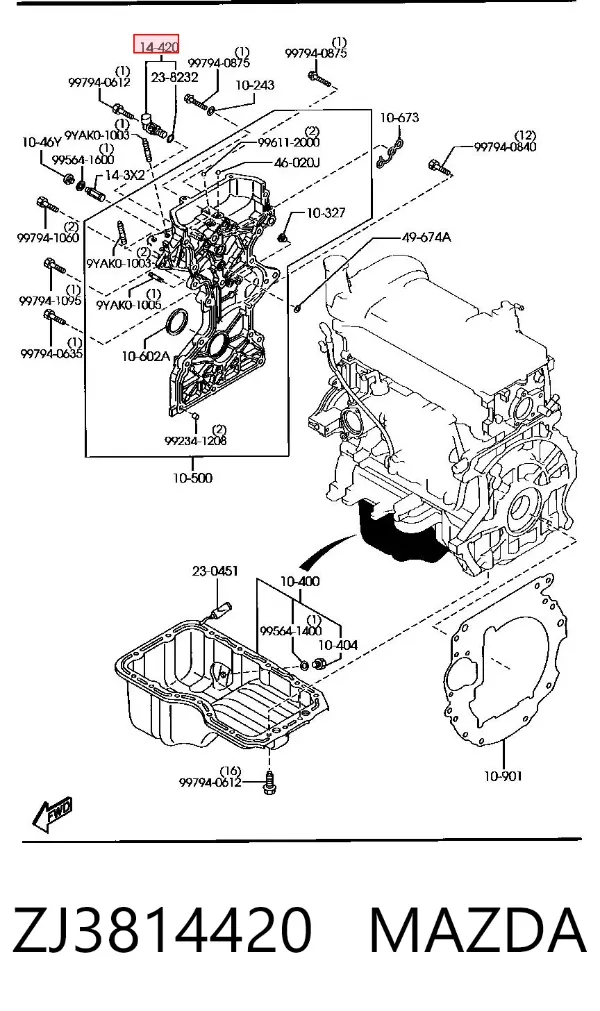 Válvula eletromagnética de posição (de fases) da árvore distribuidora ZJ3814420 Mazda