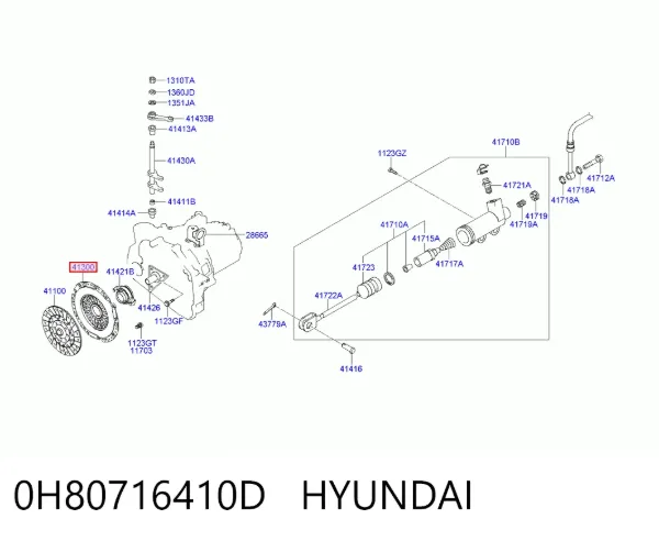 Cesta de embraiagem 0H80716410D Hyundai/Kia