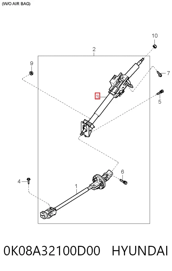 Coluna da direção KIA Sportage I