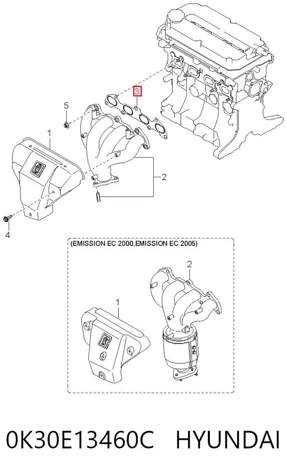 Vedante de tubo coletor de escape KIA Rio I