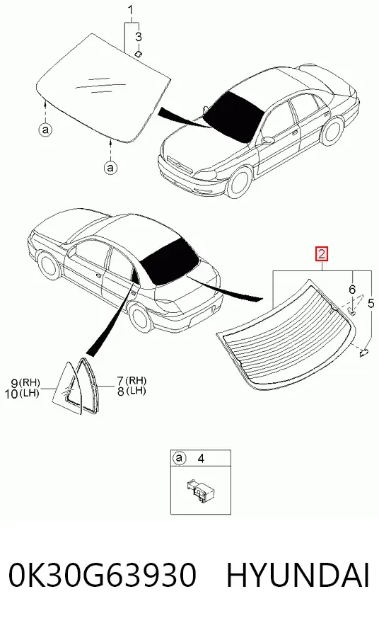 Vidro traseiro KIA Rio 
