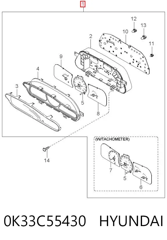 Painel de instrumentos (quadro de instrumentos) 0K33C55430 Hyundai/Kia