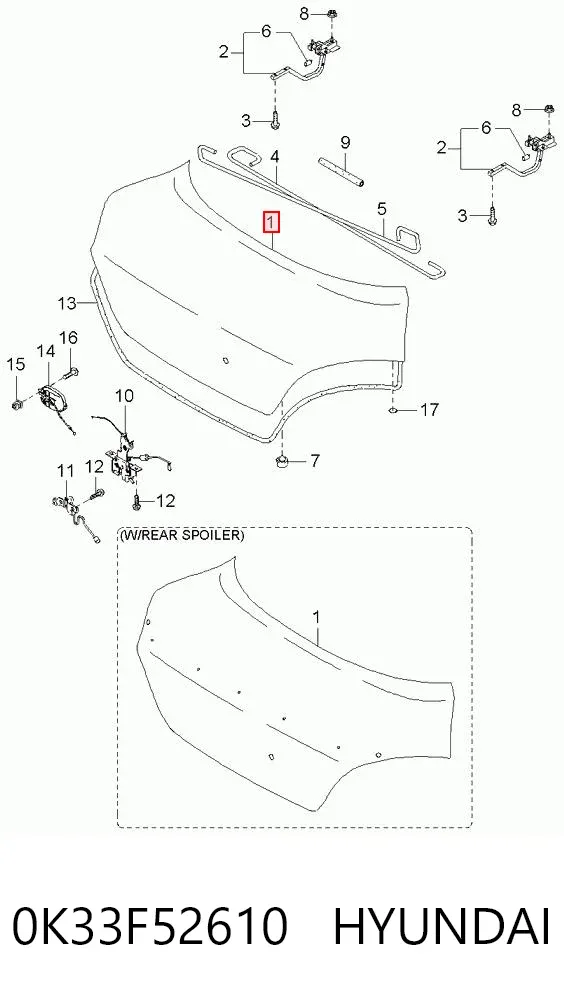 Tampa de porta-malas KIA Rio 