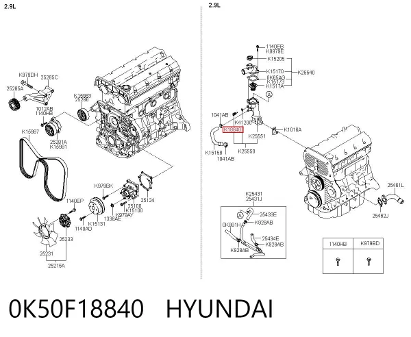 Sensor de temperatura do fluido de esfriamento 0K50F18840 Hyundai/Kia
