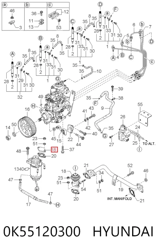 Válvula EGR de recirculação dos gases KIA Carnival I