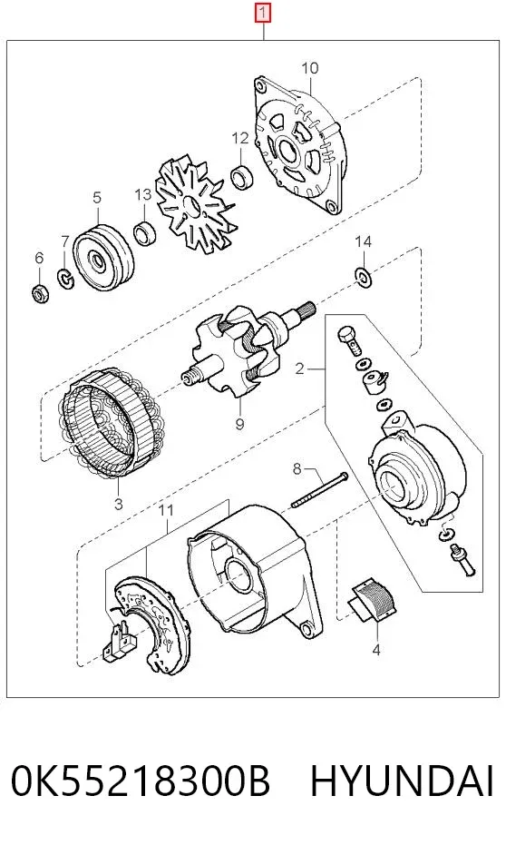 Gerador 0K55218300B Hyundai/Kia