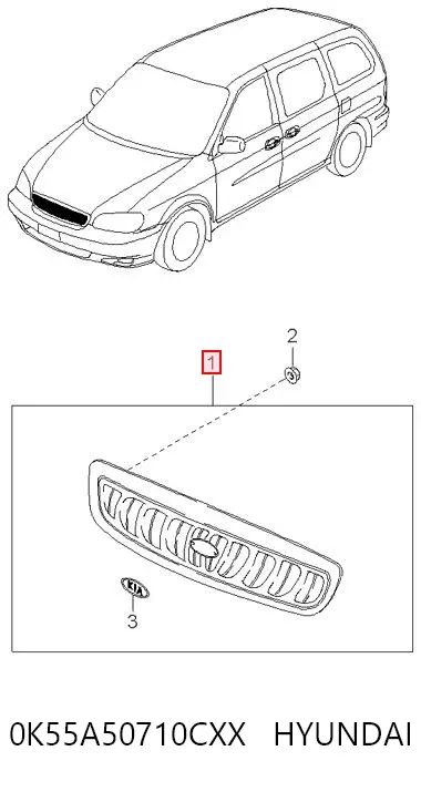 Grelha do radiador KIA Carnival I
