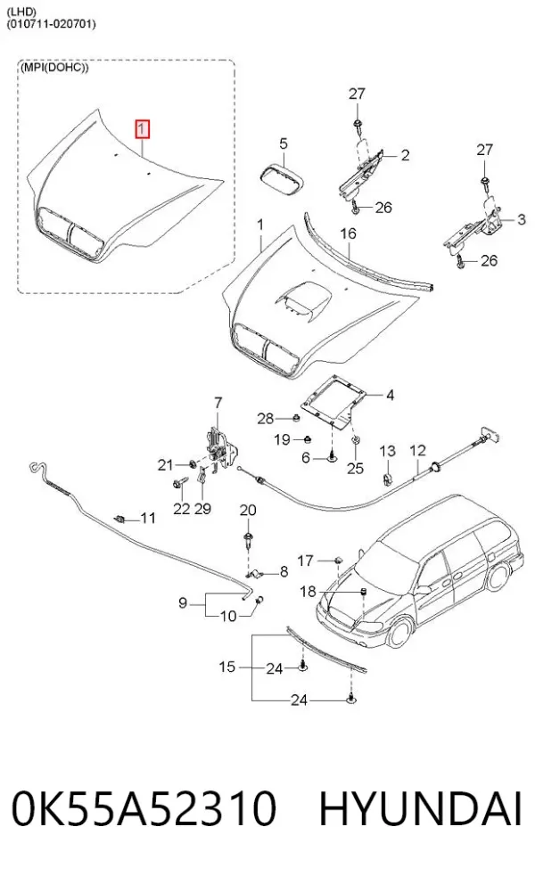 Capota KIA Carnival I