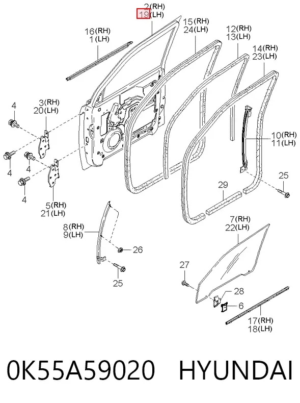 Porta dianteira esquerda KIA Carnival I