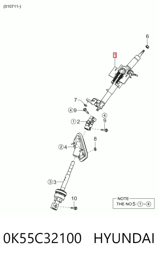 Coluna da direção KIA Carnival I