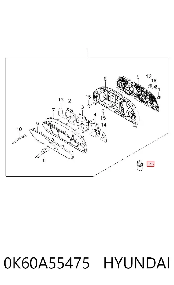 Sensor de velocidade 0K60A55475 Hyundai/Kia