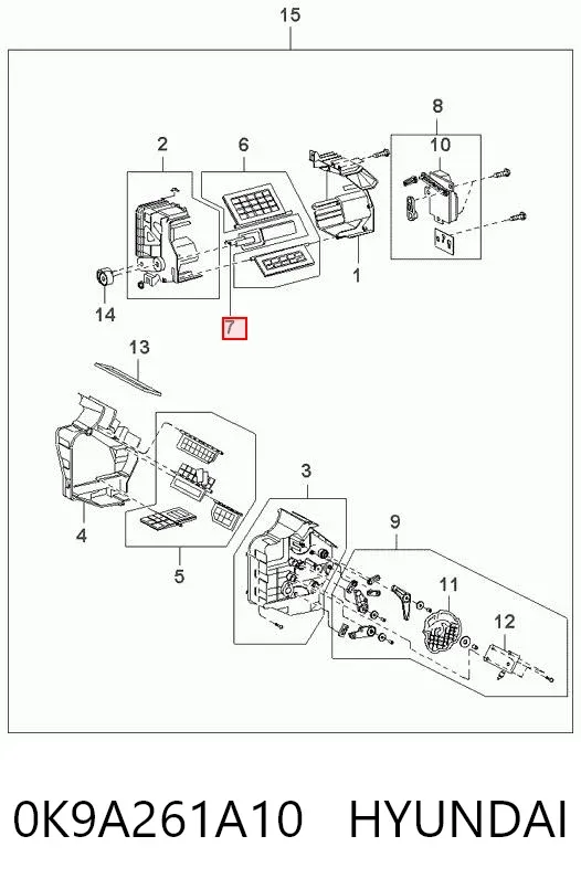 Radiador de forno (de aquecedor) 0K9A261A10 Hyundai/Kia