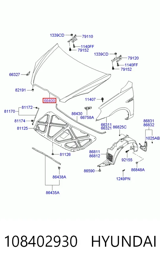 Capota 108402930 Hyundai/Kia