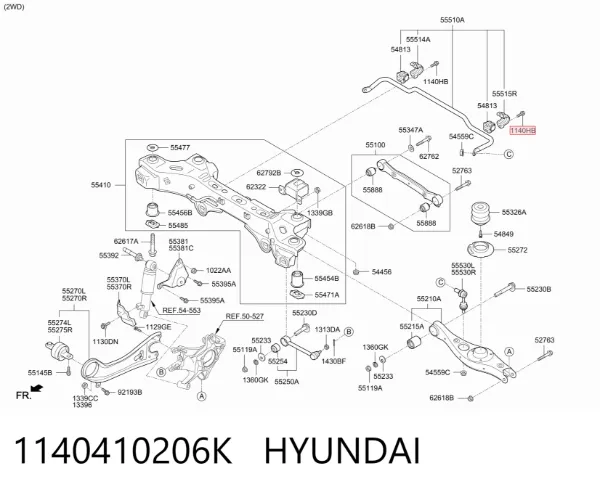 Parafuso de cabeça de motor (CBC) 1140410206K Hyundai/Kia