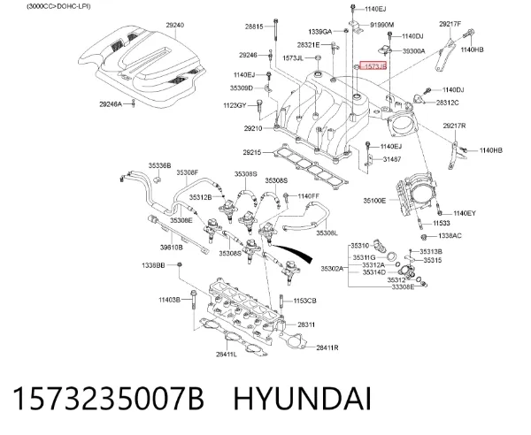 Tampão CBC/do bloco de cilindros 1573235007B Hyundai/Kia