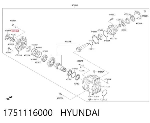 Vedante de rolha de panela da Caixa Automática de Mudança 1751116000 Hyundai/Kia