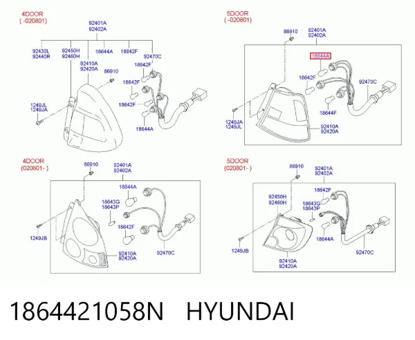 Lâmpada 1864421058N Hyundai/Kia